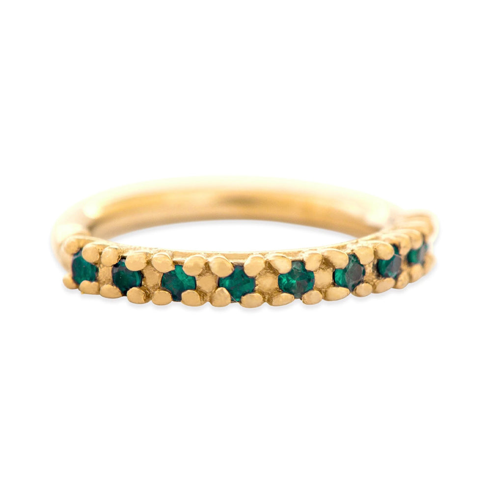 "Hera" Continuous Ring in Gold with Gemstones