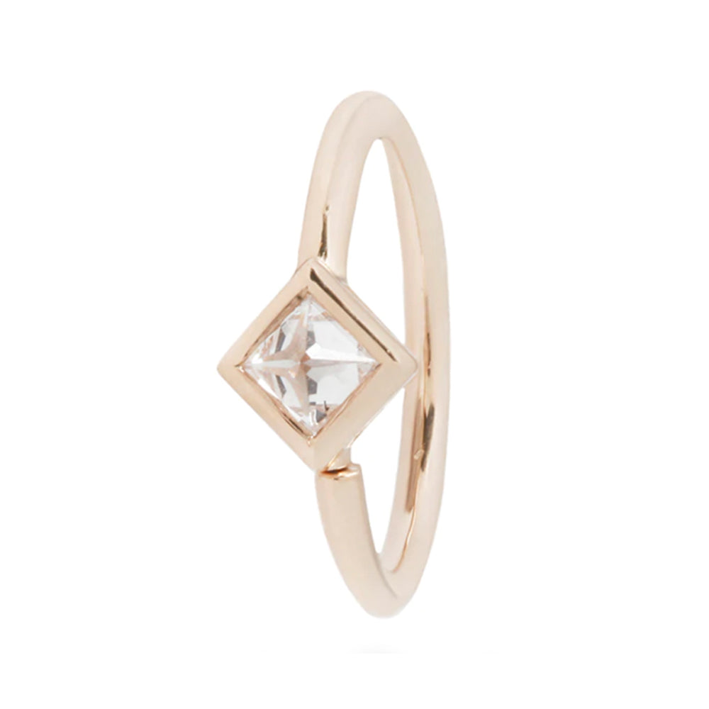 "Mae" Seamless Ring in Gold with Reverse Set CZ