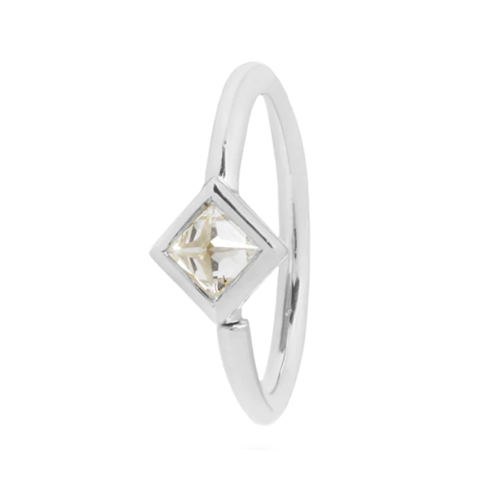 "Mae" Seamless Ring in Gold with Reverse Set CZ