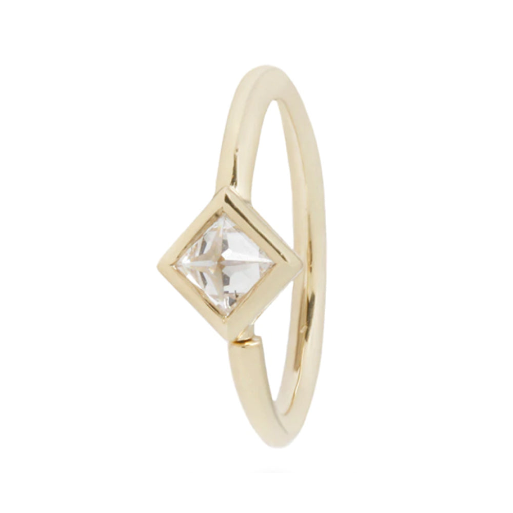 "Mae" Seamless Ring in Gold with Reverse Set CZ