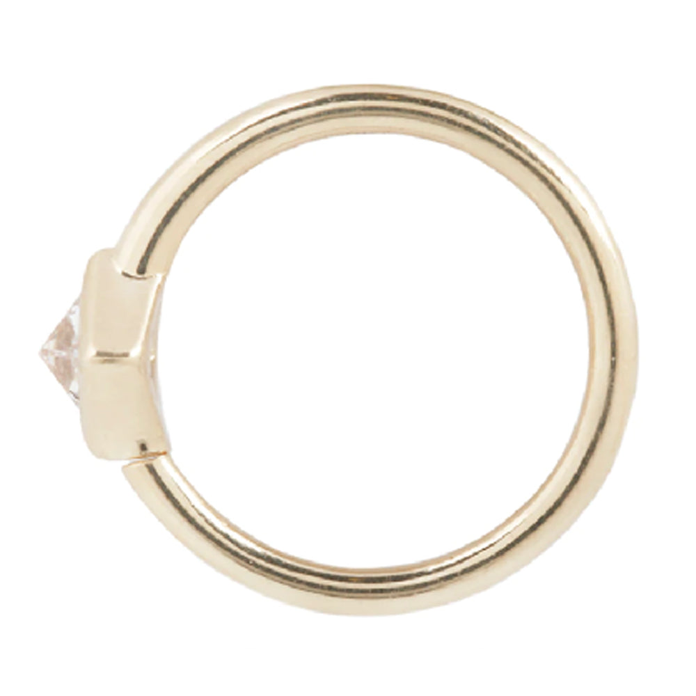 "Mae" Seamless Ring in Gold with Reverse Set CZ