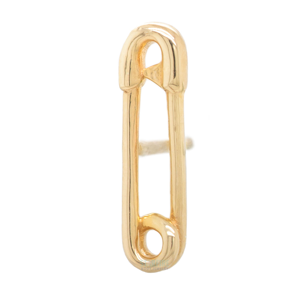 threadless: Safety Pin End in Gold