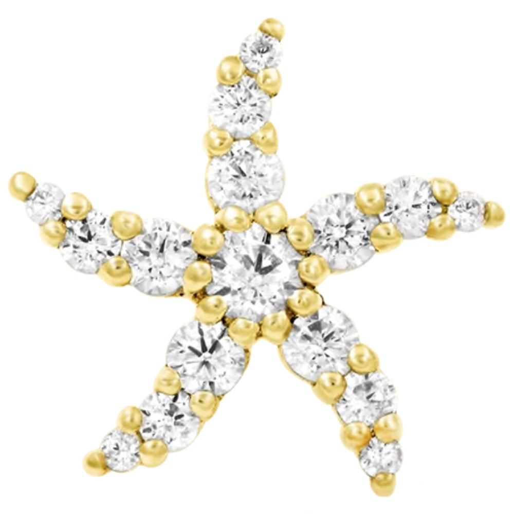 threadless: "Delainey" End in Gold with CZ's