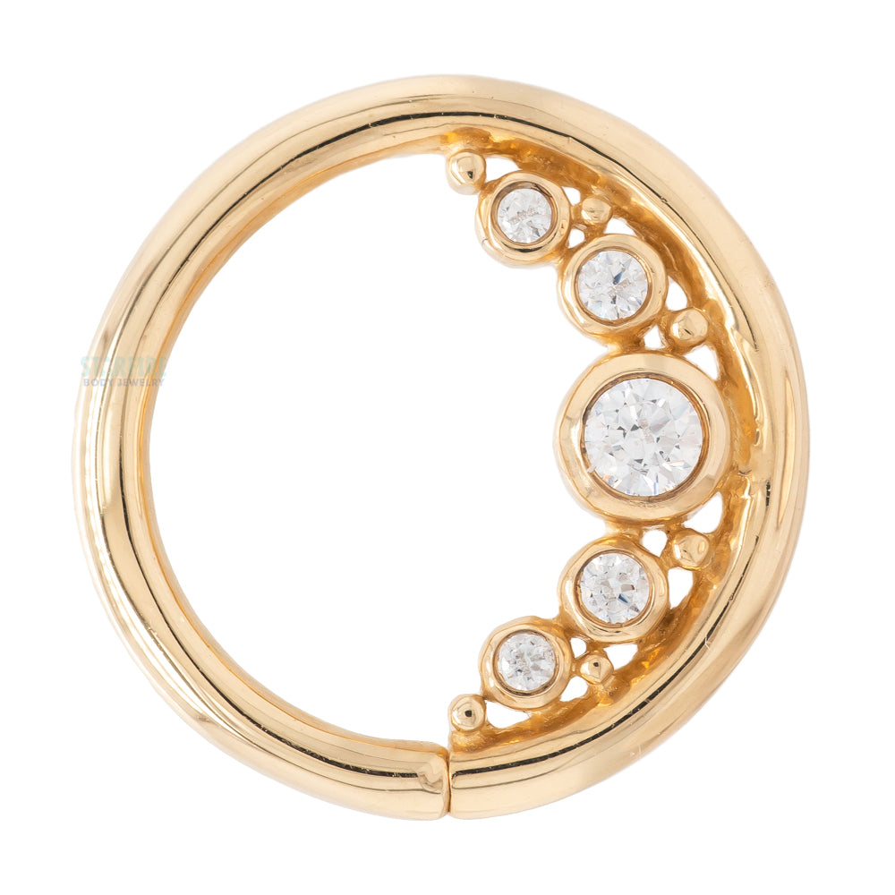 "Baloo" Seam Ring in Gold with CZ's