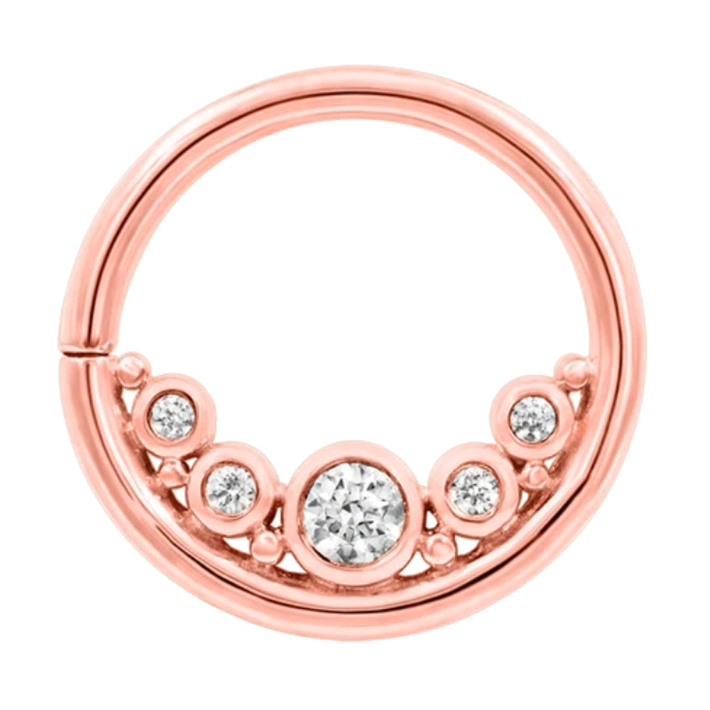 "Baloo" Seam Ring in Gold with CZ's