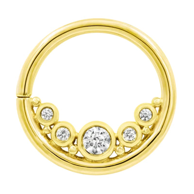 "Baloo" Seam Ring in Gold with CZ's