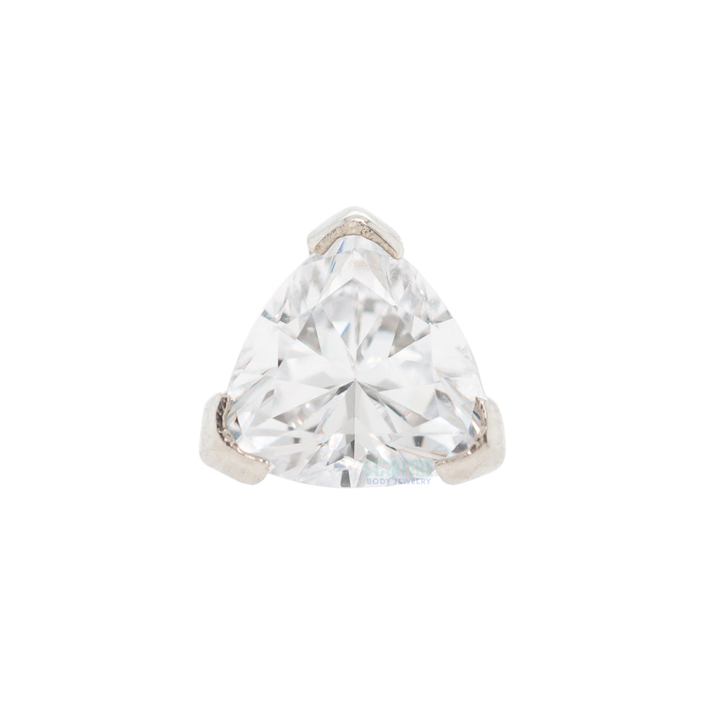 Trillion Threaded End in Gold with Brilliant-Cut Gem