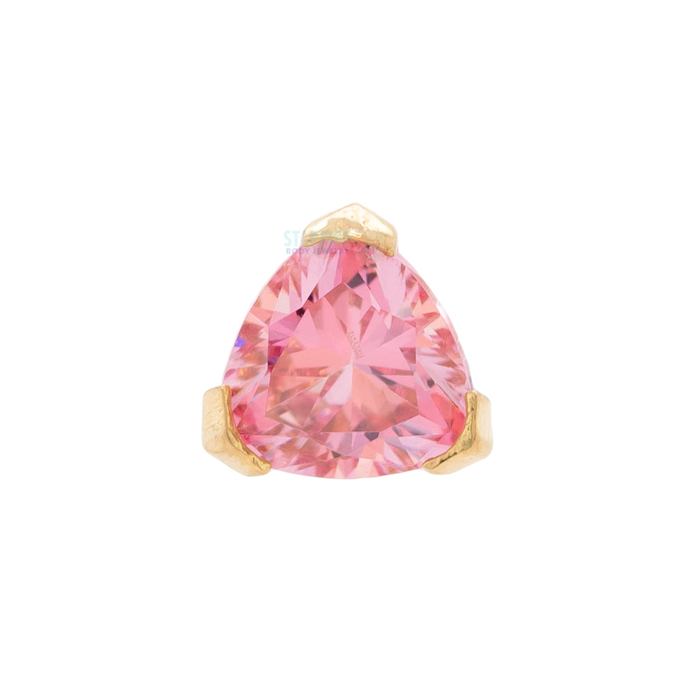 threadless: Trillion End in Gold with Brilliant-Cut Gem