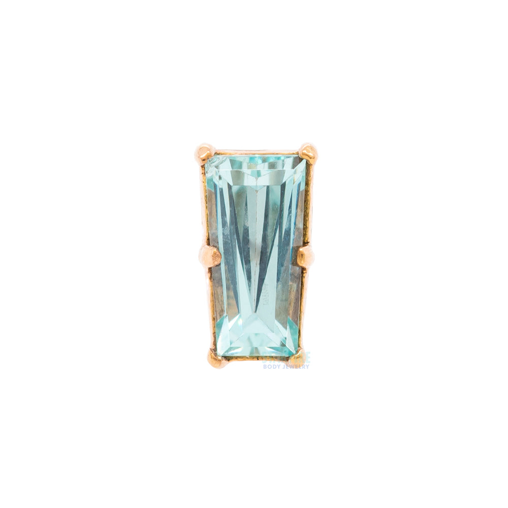 threadless: Tapered Baguette End in Gold with Brilliant-Cut Gem