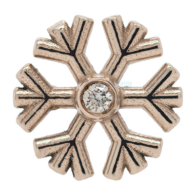 Snowflake Threaded End in Gold & Platinum with CZ