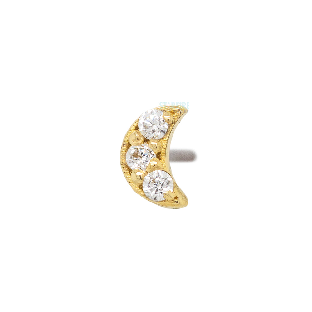 threadless: Pave Moon End in Gold & Platinum with CZ's