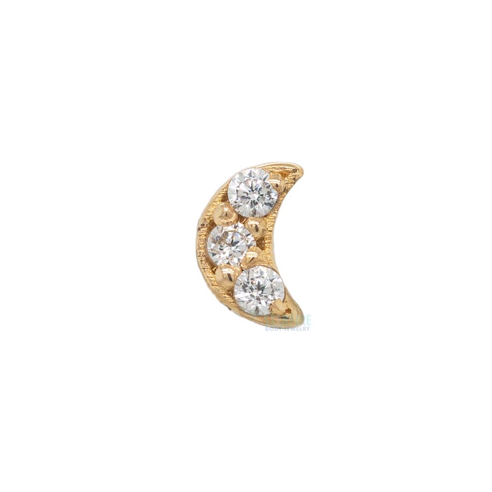 threadless: Pave Moon End in Gold & Platinum with CZ's