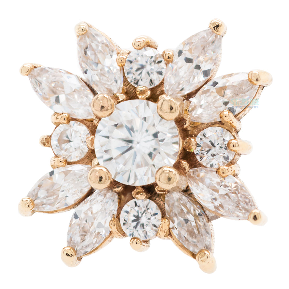 "Aureus" Threaded End in Gold & Platinum with CZ's