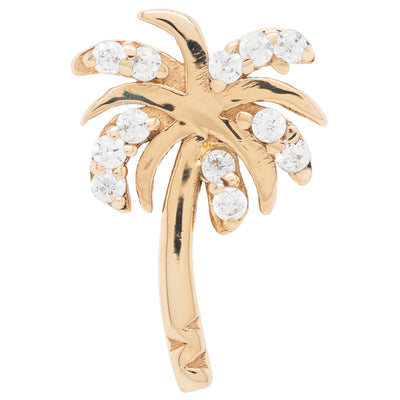 Pave Bloom Palm Tree in Gold & Platinum with CZ's - on flatback