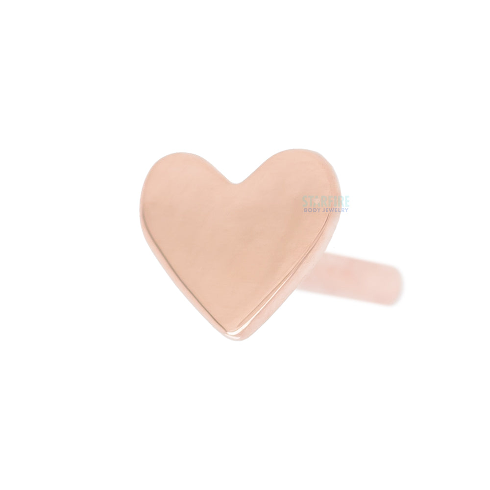 threadless: 14K, 18K or Platinum Heart Backed Labret Post / Flatback