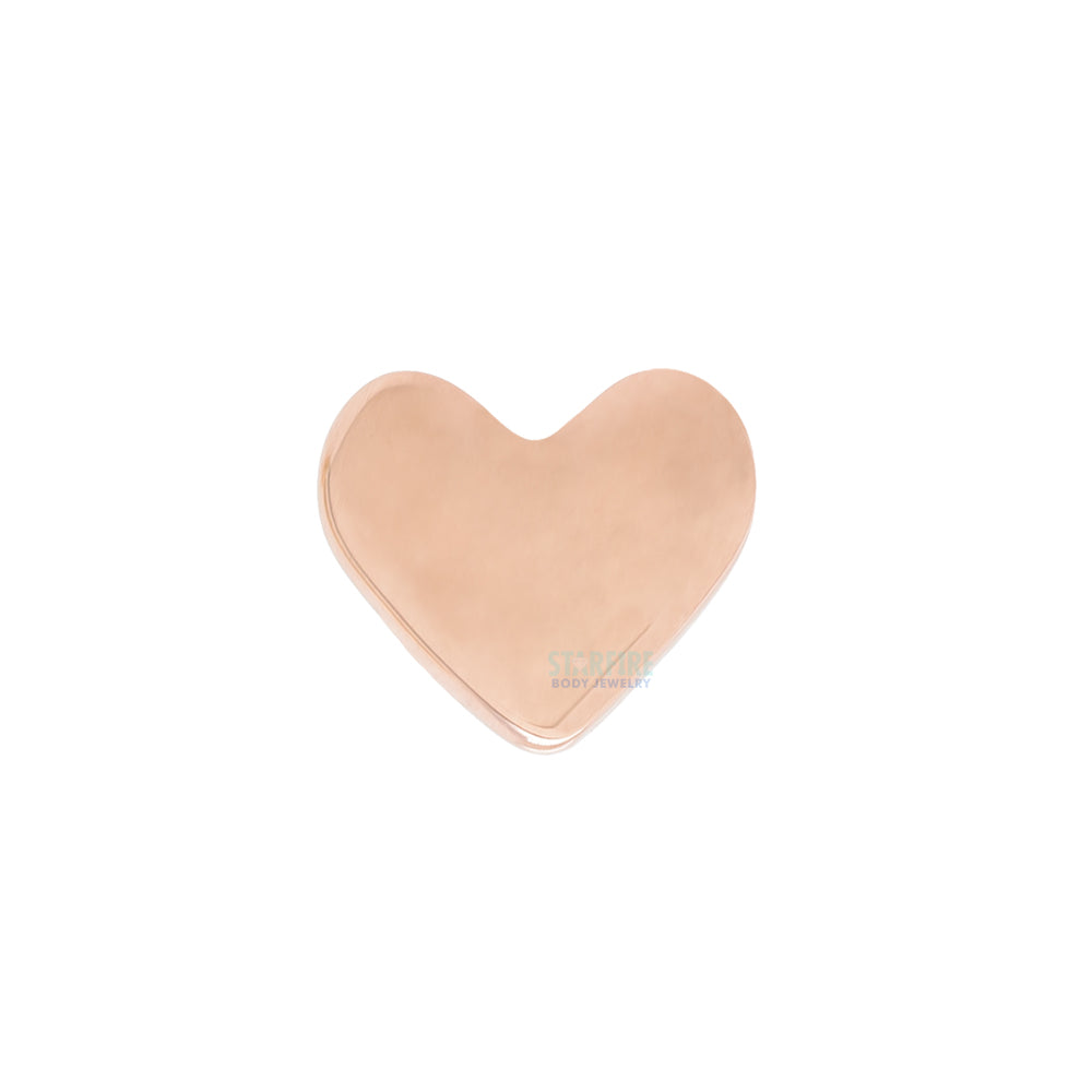 threadless: 14K, 18K or Platinum Heart Backed Labret Post / Flatback