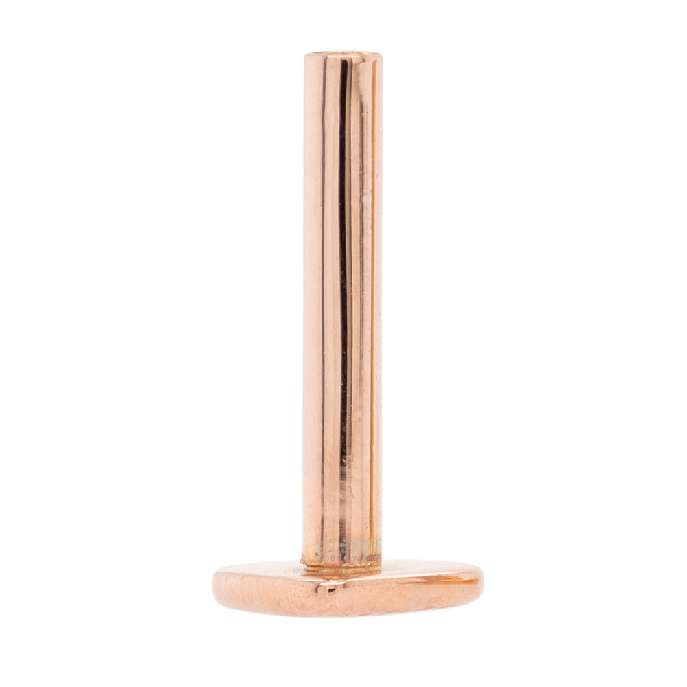 threadless: 14K, 18K or Platinum Heart Backed Labret Post / Flatback