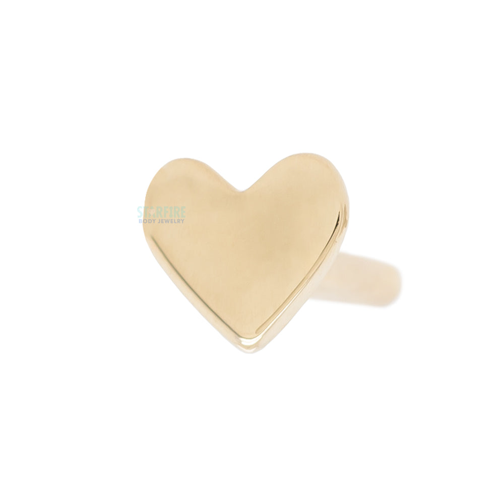 threadless: 14K, 18K or Platinum Heart Backed Labret Post / Flatback