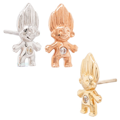 threadless: Troll Doll End in Gold with CZ