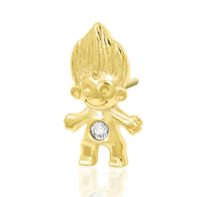 threadless: Troll Doll End in Gold with CZ