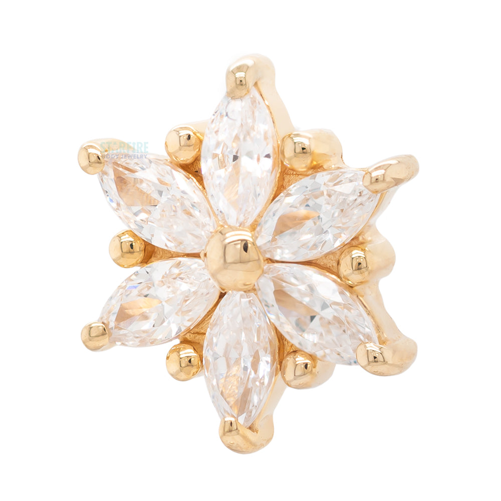 threadless: "Anastasia" End in Gold with White CZ's
