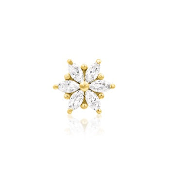 threadless: "Anastasia" End in Gold with White CZ's