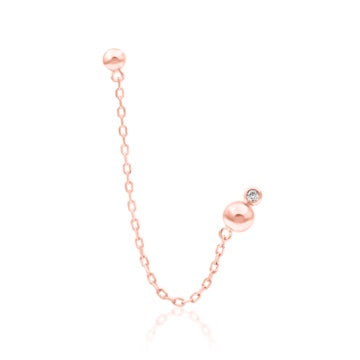 threadless: "Elora" Chain Dual Pin End in Gold with CZ