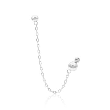 threadless: "Elora" Chain Dual Pin End in Gold with CZ