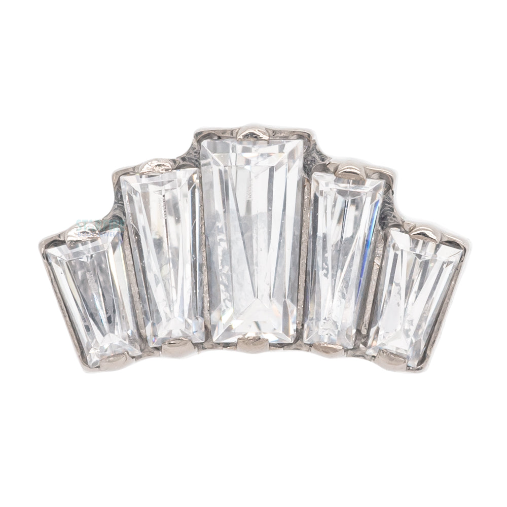 "Empress" Threaded End with Prong-set Faceted Gems