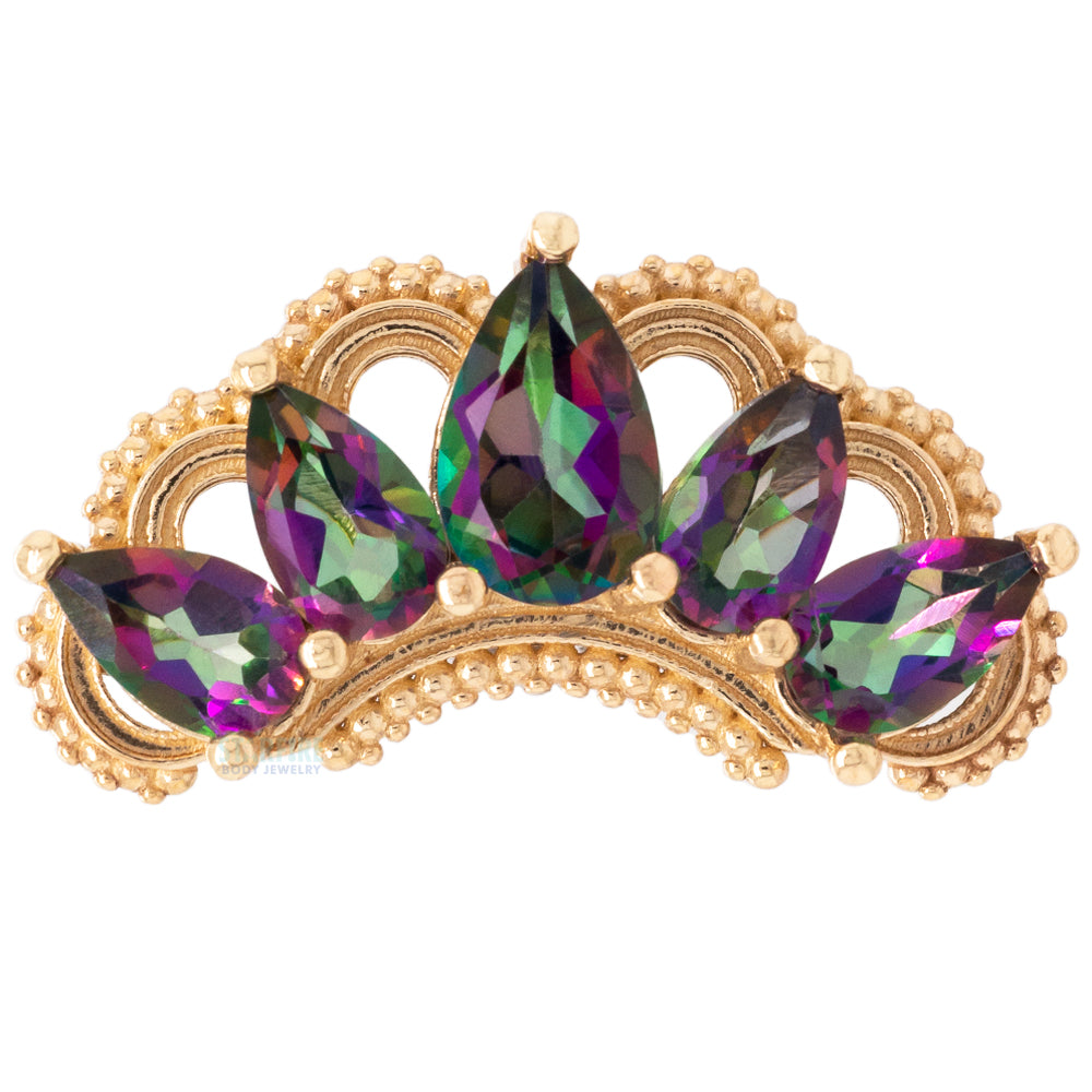 "Tala" Threaded End in Gold & Platinum with Mystic Topaz'