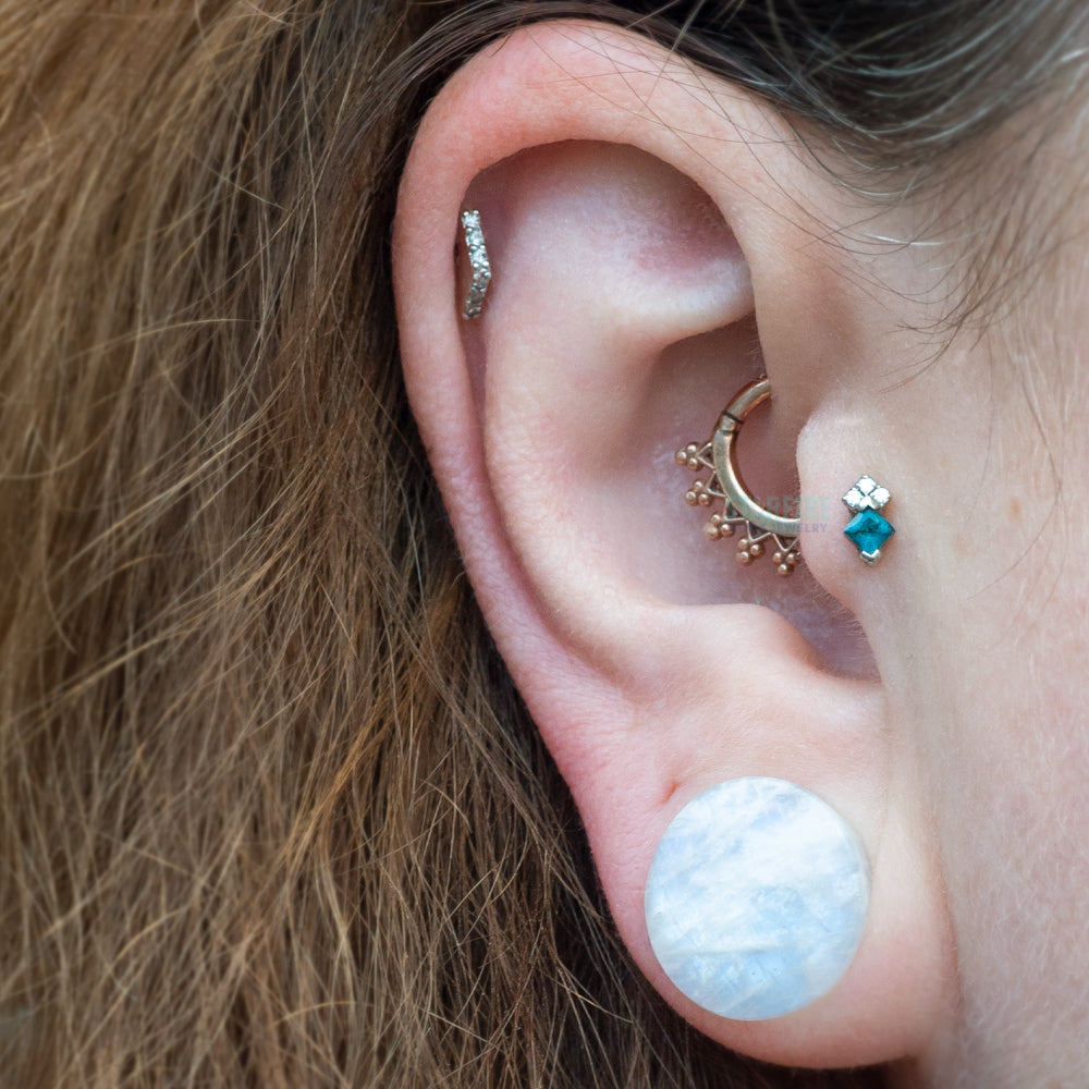 threadless: "Vivienne" End in Gold with London Blue Topaz & CZ's