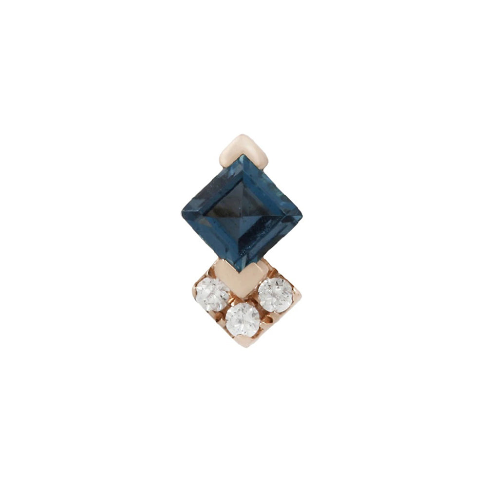 threadless: "Vivienne" End in Gold with London Blue Topaz & CZ's