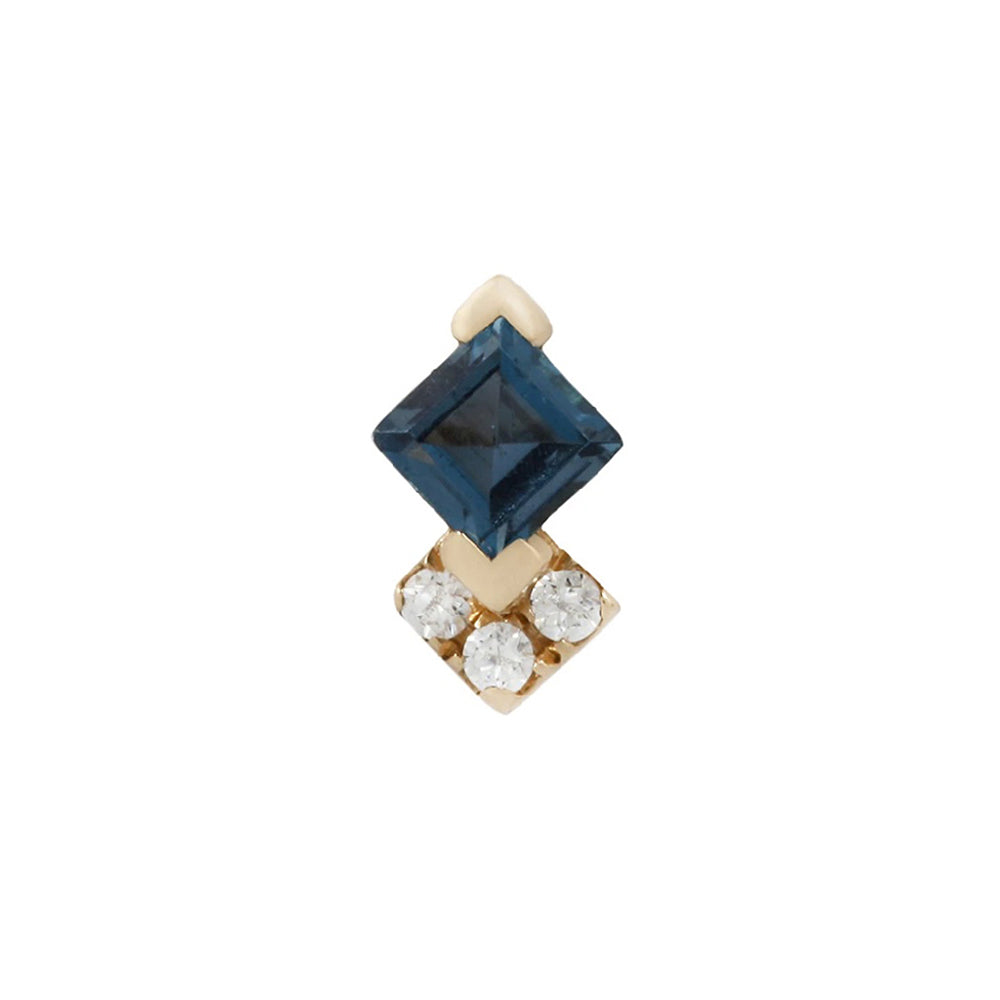 threadless: "Vivienne" End in Gold with London Blue Topaz & CZ's