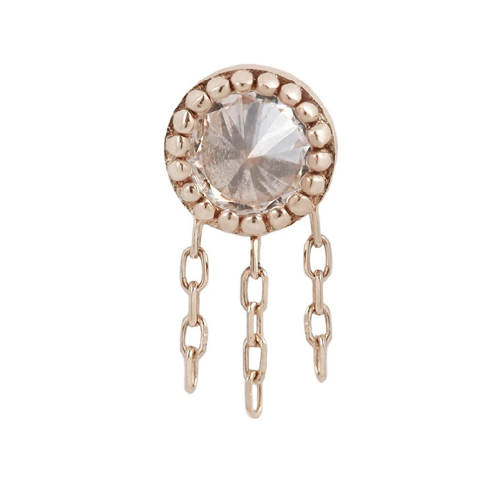 threadless: "Rebel Rebel" End with Chains in Gold with Reverse Set CZ