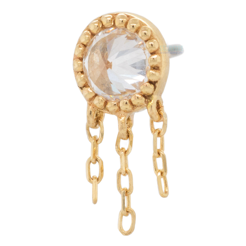 threadless: "Rebel Rebel" End with Chains in Gold with Reverse Set CZ