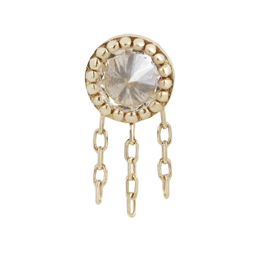 threadless: "Rebel Rebel" End with Chains in Gold with Reverse Set CZ