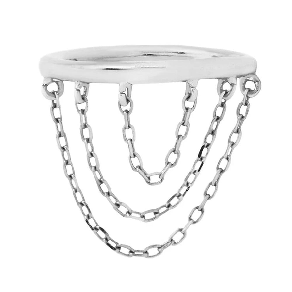 "Chainspotting" with Chains Hinge Ring / Clicker in Gold