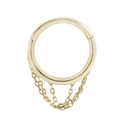 "Chainspotting" with Chains Hinge Ring / Clicker in Gold