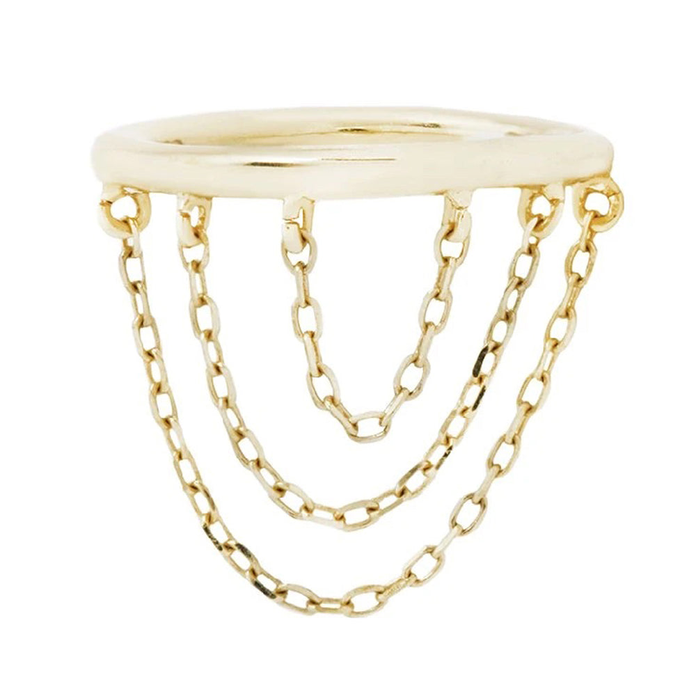 "Chainspotting" with Chains Hinge Ring / Clicker in Gold