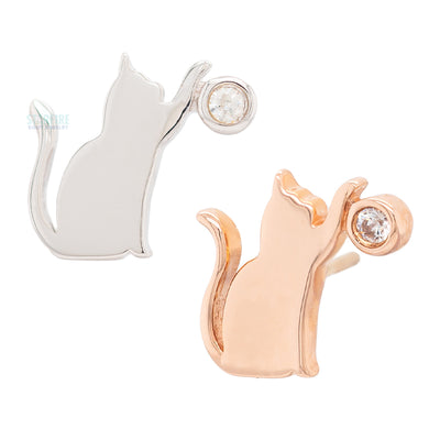 threadless: Cat / Laser End in Gold with CZ