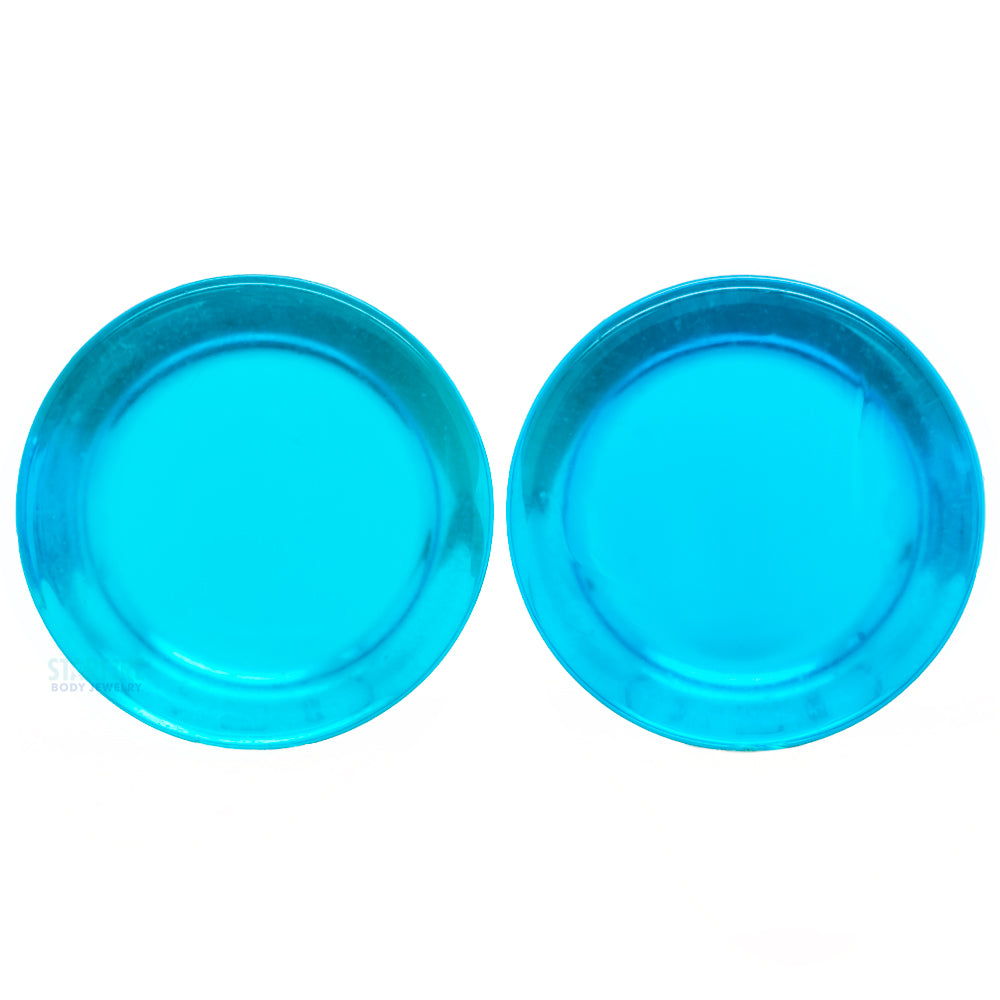 Mayan Style Stone Plugs - Sapphire Blue Quartz