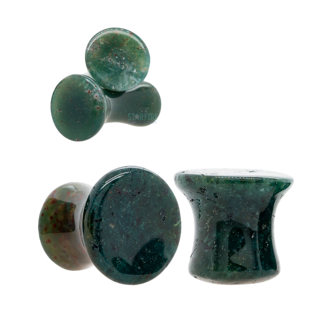 Mayan Style Stone Plugs - Bloodstone