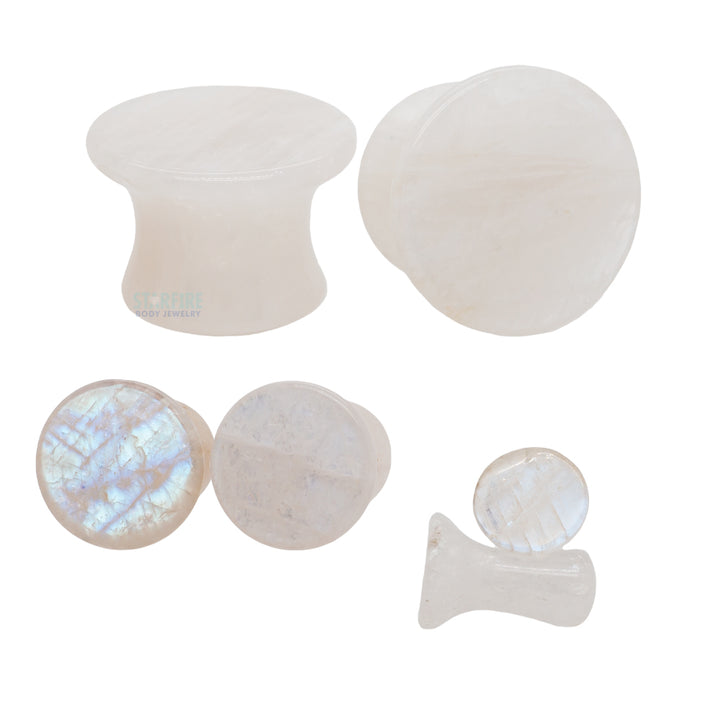 Mayan Style Stone Plugs - Moonstone