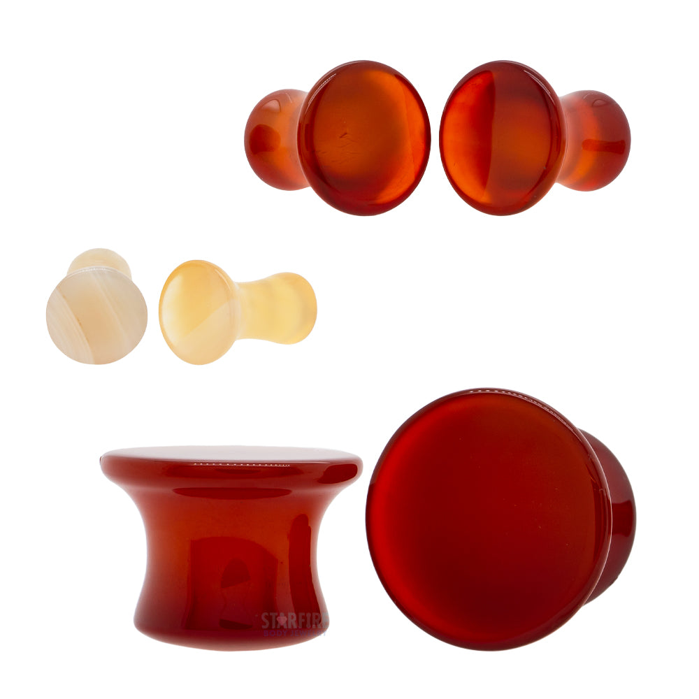 Mayan Style Stone Plugs - Thunder Egg Agate