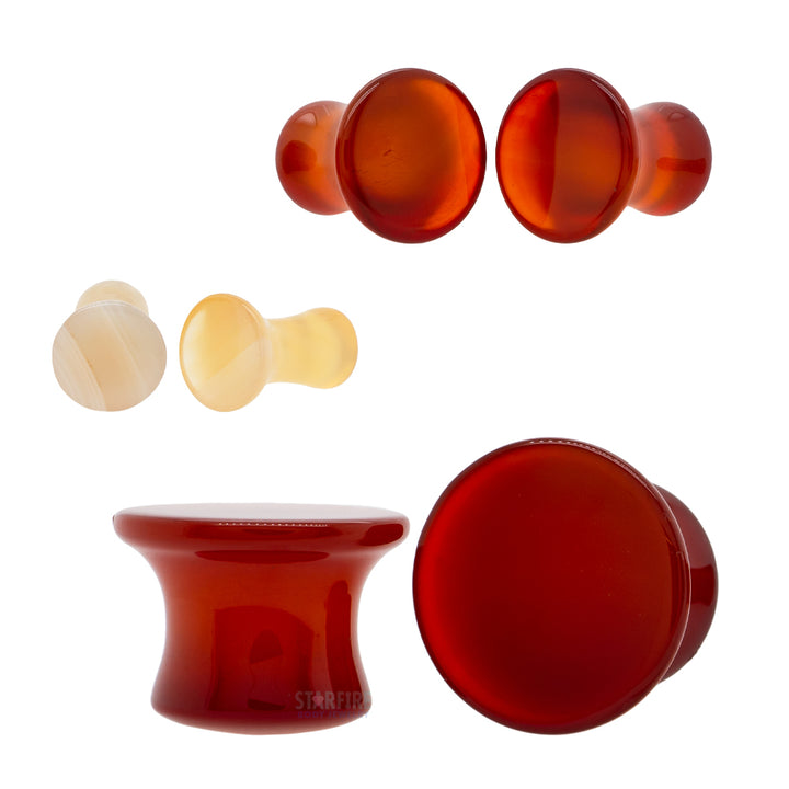 Mayan Style Stone Plugs - Thunder Egg Agate