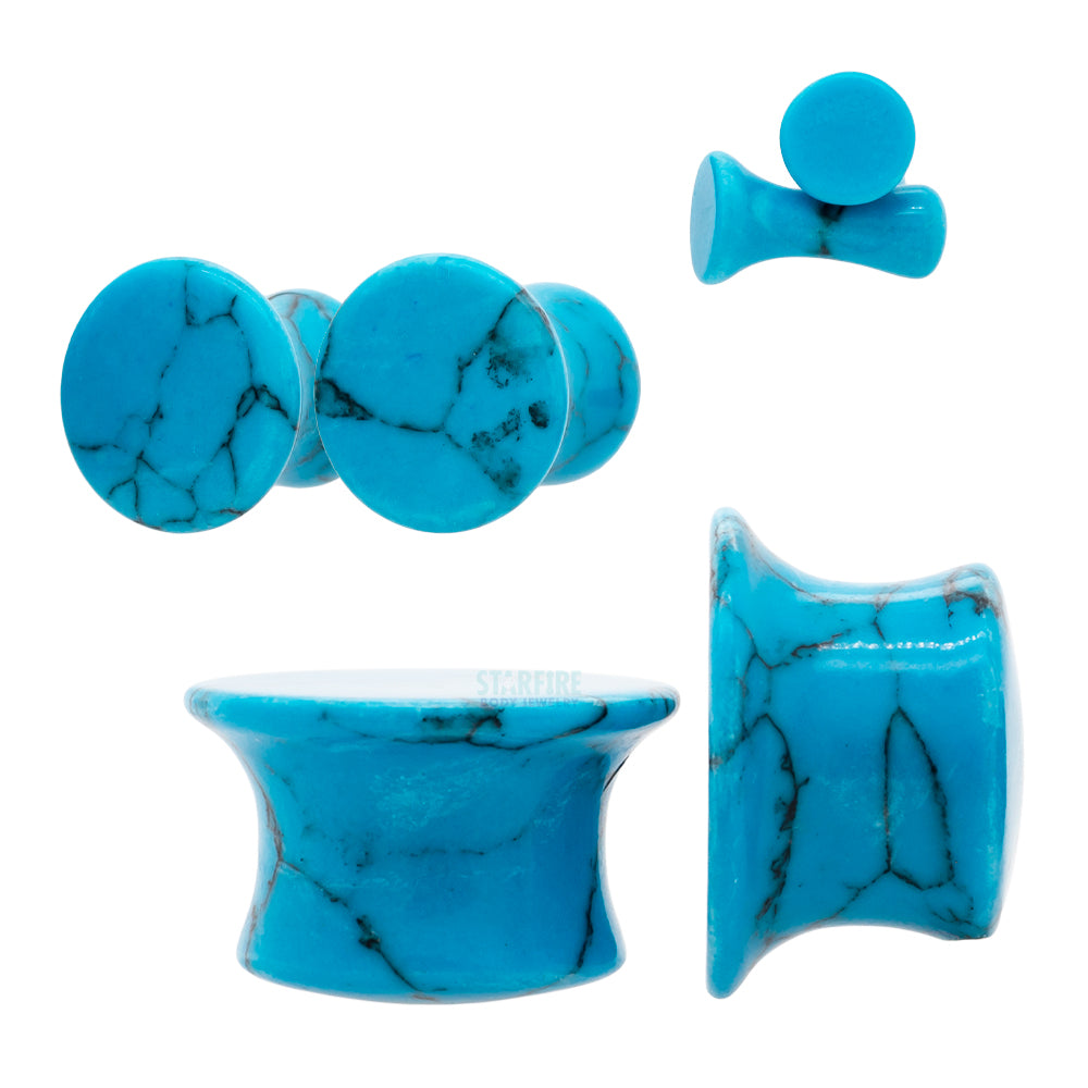 Mayan Style Stone Plugs - Turquoise