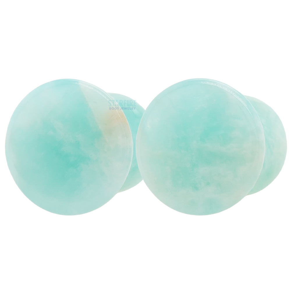 Mayan Style Stone Plugs - Amazonite