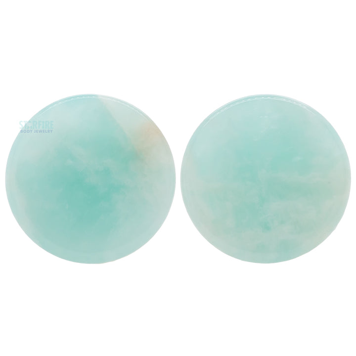 Mayan Style Stone Plugs - Amazonite