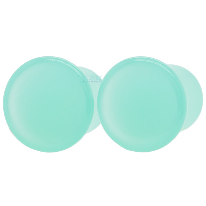 Mayan Style Stone Plugs - Mint Opalite