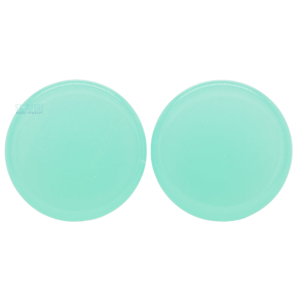 Mayan Style Stone Plugs - Mint Opalite